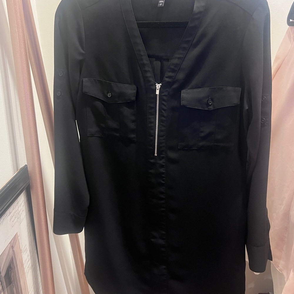 Express Black Women's Top with Branded Neck Label